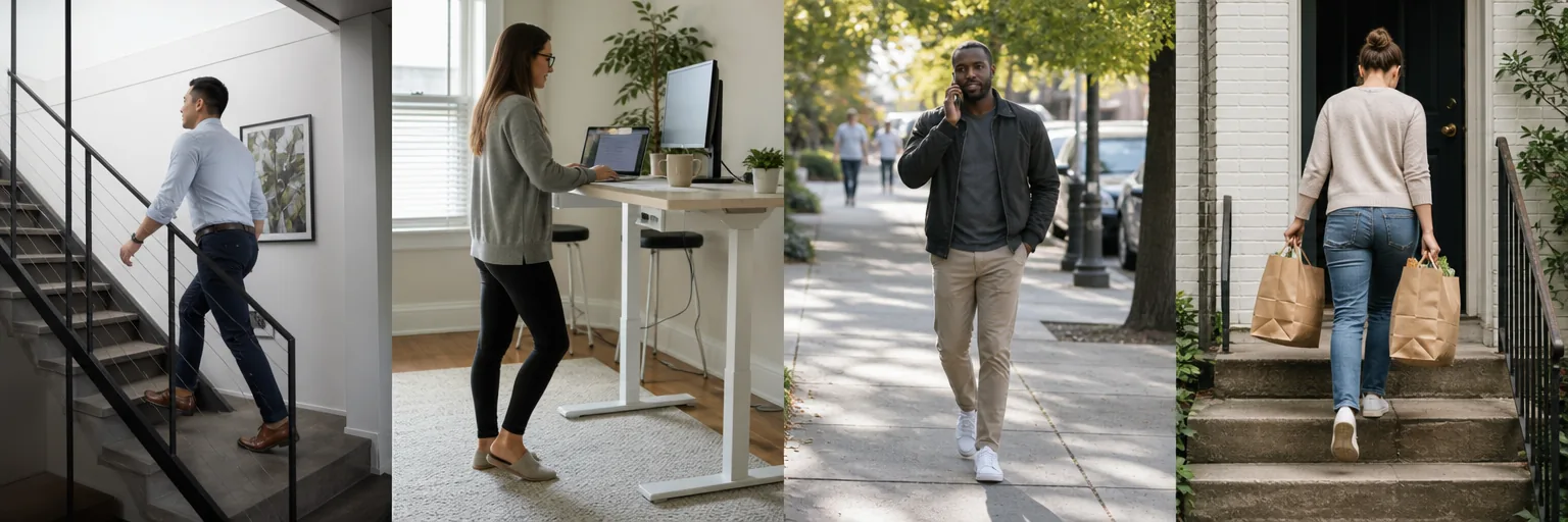 everyday non-exercise activity such as stairs, standing desk work, and walking